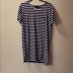 Express Bodycon Navy Striped Dress